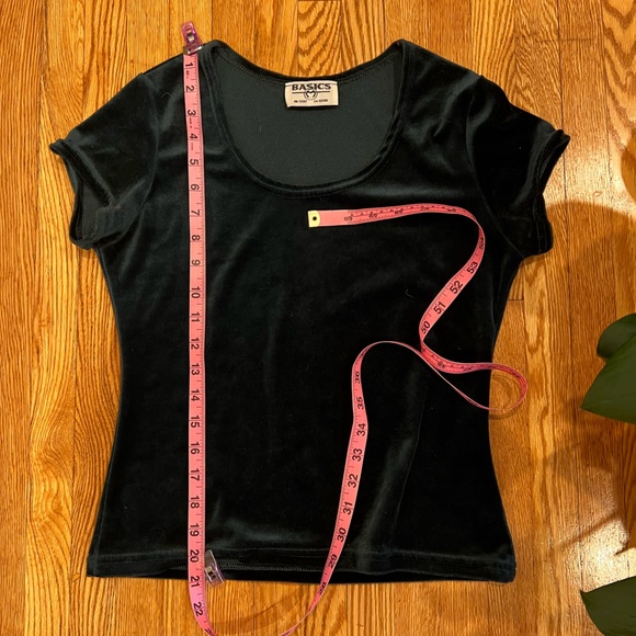 Vintage dark green velvet tshirt - Picture 1 of 6